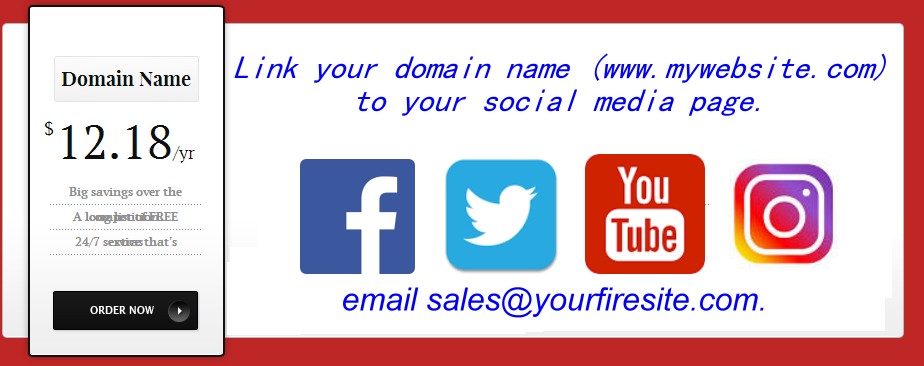 your domain points to your social media account